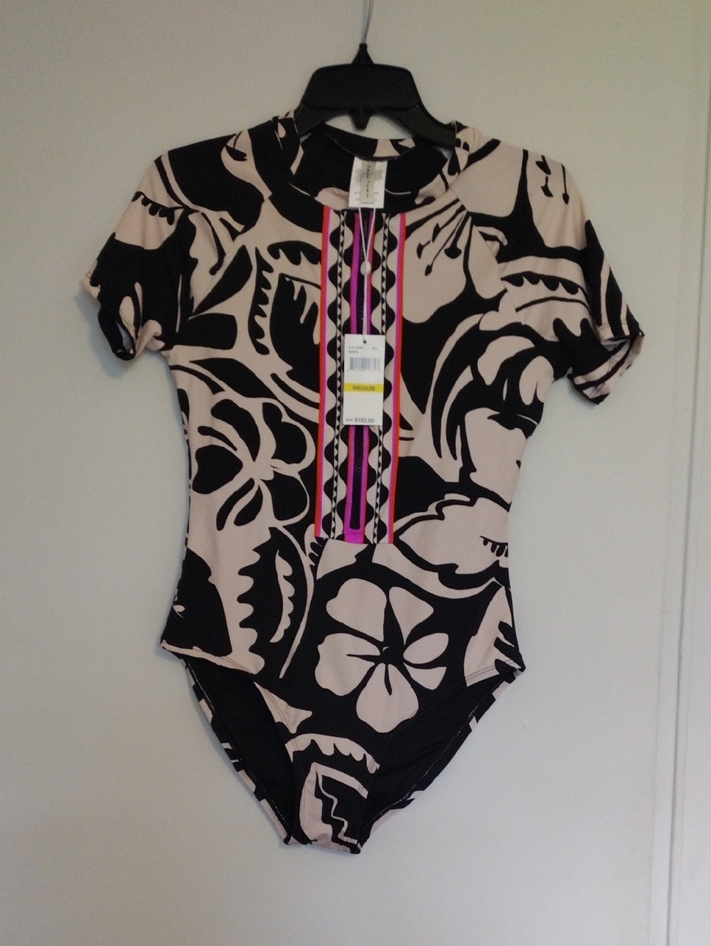 Trina Turk Black and Cream Floral Women's One-Piece